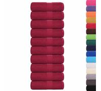 vidaXL Serviettes de Visage 10pcs Bordeaux 30x30cm 360 g/m² 100% Coton, Serviette, torchon, torchon à Vaisselle, Serviette de Bain