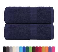vidaXL Serviettes de Visage 2 pcs Bleu Marine 30x30 cm 100% Coton, Serviette, torchon, torchon à Vaisselle, Serviette de Bain, Serviette de Toilette
