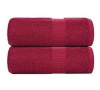 vidaXL Serviettes de toilette 2 pièces FROGN Bordeaux 30 x 30 cm 100 % coton 136728 Rouge
