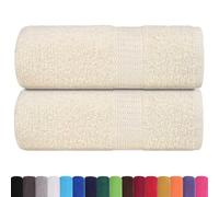vidaXL Serviettes de Toilette 2 pièces FROGN Crème 30 x 30 cm 100% Coton