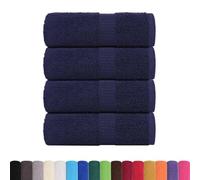 vidaXL Serviettes de Toilette 4 pièces FROGN Bleu Marine 30 x 30 cm 100% Coton