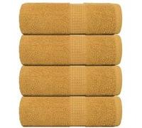 vidaXL Serviettes de toilette 4 pièces FROGN Or 30 x 30 cm 100 % coton 136801 Jaune