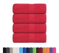 vidaXL Serviettes de Visage 4 pcs Rouge 30x30 cm 360 g/m² 100% Coton, Serviette, torchon, torchon à Vaisselle, Serviette de Bain