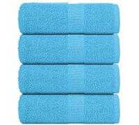 vidaXL Serviettes de toilette 4 pièces FROGN Turquoise 30 x 30 cm 100 % coton 136969 Bleu