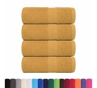 vidaXL Serviettes de Toilette FROGN 4 pièces Or 30x30 cm 360 g/m²