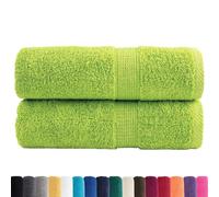 vidaXL Serviettes de Visage de qualité Supérieure 2 pcs, Essuie-Mains, Torchons à Vaisselle, Serviettes de Salle de Bain, Vert Pomme 600g/m²