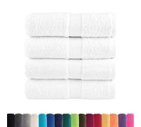 vidaXL Serviettes de Visage de Qualité Supérieure 4 pcs, Essuie-Mains, Torchons à Vaisselle, Serviettes de Salle de Bain, Blanc 600g/m²