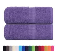 vidaXL Serviettes de Visage 2 pcs Violet 30x30 cm 360 g/m² 100% Coton, Serviette, torchon, torchon à Vaisselle, Serviette de Bain