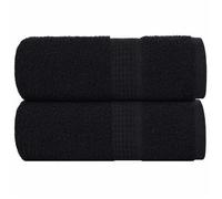 vidaXL Serviettes d'invité 2 pcs 30x50 cm 360 g/m² 100% coton Noir