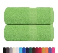 vidaXL Serviettes d'invité 30 x 50 cm 360 g/m² 100% coton Vert pomme 2 pcs