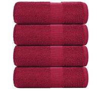 vidaXL Serviettes d'invité ensemble 4 pièces Bordeaux 30x50 cm 360 g/m² 100% coton