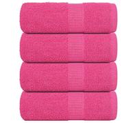 vidaXL Serviettes d'invité 4 pcs Rose 30x50 cm 360 g/m² 100% Coton, Serviette, Serviette de Visage, Ensemble de Serviettes de Bain, Serviette de Bain