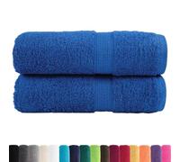 vidaXL Serviettes d'invité de Qualité Supérieure 2 pcs, Draps de Bain, Essuie-Mains, Serviette de Visage Salle de Bain, Bleu 600g/m²