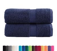 vidaXL Serviettes d'invité Solund – Qualité supérieure 600 g/m² – 2 pcs Bleu marine