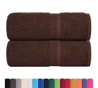 vidaXL Serviettes d'invité FROGN 2 pcs Marron 30x50 cm 360 g/m² 100% Coton, Serviette, Serviette de Visage, Ensemble de Serviettes de Bain