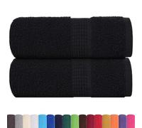 vidaXL Serviettes d'invité FROGN 2 pcs Noir 30x50 cm 360 g/m² 100% Coton, Serviette, Serviette de Visage, Ensemble de Serviettes de Bain, Serviette de Bain
