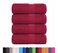 vidaXL Serviettes d'invité ensemble 4 pièces Bordeaux 30x50 cm 360 g/m² 100% coton
