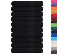 vidaXL Serviettes FROGN 10 pcs 100x200 cm 360 g/m² 100% coton Noir