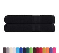vidaXL Serviettes FROGN 2 pcs Noir 100x200 cm 360 g/m² 100% Coton, Serviette de Plage, Serviette d'invité, Grande Serviette de Plage, Serviette de Bain
