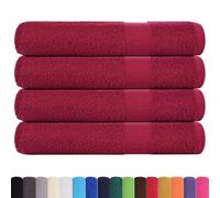 vidaXL Serviettes FROGN 4 pcs Bordeaux 100x200 cm 360 g/m² 100% Coton, Serviette de Plage, Serviette d'invité, Grande Serviette de Plage, Serviette de Bain