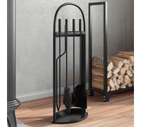 Set d'outils de cheminée 5 pcs 23x15x66 cm acier