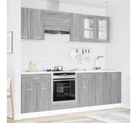 Vidaxl Set D'armoires De Cuisine 8 Pièces Gris Sonoma Bois D'ingénierie Gris