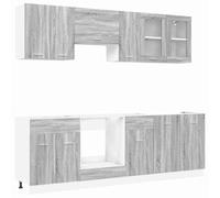 Vidaxl Set D'armoires De Cuisine 8 Pièces Gris Sonoma Bois D'ingénierie