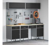 vidaXL Set de 10 pièces pour banc de travail en acier noir