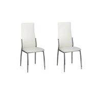vidaXL Set de 2 chaises Blanches Design Dubai Pieds chromés Salon Cuisine