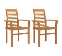 vidaXL Set de 2 chaises de Jardin en Teck Massif, Style Rustique, Super Confortables et ergonomiques, parfaites pour Un Coin Patio ou Balcon. Mobilier empilable pour ta terrasse.