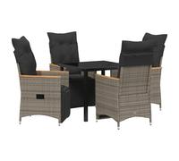 vidaXL Set de 2 chaises de Jardin inclinables avec Coussins, Dossier réglable en rotin PE Gris pour se Relaxer Dehors, Meubles de Patio, sièges tissés, pièces Modernes pour Un Balcon Tranquille