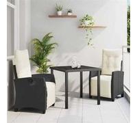 vidaXL Set de 2 chaises de jardin inclinables avec repose-pieds en poly rotin noir. C'est un ensemble sympa 3380414 Noir