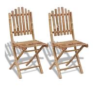 Vidaxl Chaises Pliables De Jardin 2 Pcs Bambou