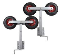 vidaXL Set de 2 supports à double roue inclinables pour remorque bateau 59-84 cm Argent G