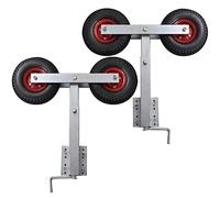 vidaXL Set de 2 supports à double roue inclinables pour remorque bateau 59-84 cm Argent G