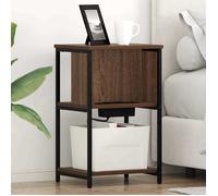 vidaXL Set de 2 tables de chevet , chêne brun, 38 x 31 x 61 cm, en bois d'ingénierie. Design moderne avec station de charge. 859459