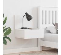 vidaXL Set de 2 tables de nuit en bois de pin massif, blanches, 42x32,5 x 40 cm. Installation murale requise 873496