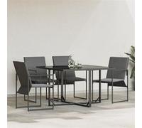 Chaises De Jardin Vidaxl Avec Coussins 4 Pcs Noires En Textilène