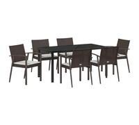 vidaXL Set de 4 Marron Poly rattan, Acier, Polyester, Mousse Standard