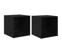 vidaXL Set de 4 Meubles TV en chêne Noir, au Style Moderne. Fabriqués en Bois ingénieré, Ils mesurent 37 x 35 cm. Super résistants et durables, Ils offrent Pas Mal d'espace de Rangement. Idéals pour