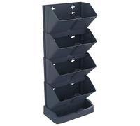 vidaXL Set de 4 pots verticaux Anthracite Polypropylène