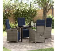 Vidaxl Set De 5 Meubles De Jardin Grey Poly Rattan