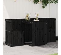 Vidaxl Set De Balcon 2 Places Noir Bois De Pin Massif