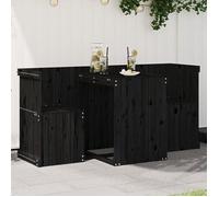 vidaXL Set de Balcon 2 places, Table et Chaises de Jardin, Ensemble de Meubles de Patio Bistro Terrasse Extérieur, Noir Bois 825062