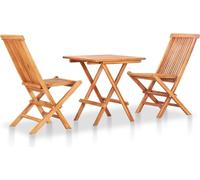 vidaXL Set de bistrot 3 pièces avec coussin anthracite en teck massif