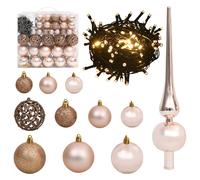 VIDAXL Set de boules de No?l avec pic et 300 LED 120 pcs Dor¿¿ rose