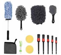 vidaXL Set de brosses pour voiture – Kit de soins auto avancé multicolore polyrotin