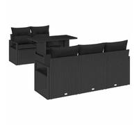 vidaXL Set de canapé de Jardin 6 pièces avec Coussins en Poly Rattan Noir, Parfait pour la terrasse. Les matériaux sont détachables et résistent Bien aux intempéries. C'est la Collection Al Fresco.