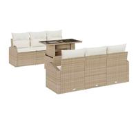 vidaXL Set de canapé de Jardin 7 pièces avec Coussins Beige en Poly rotin, Parfait pour Un Coin détente Moderne sur Ton Balcon ou ta terrasse.