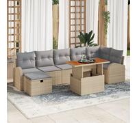 Vidaxl Set De Canapé De Jardin 8 Pièces Avec Coussins Beige Rotin Poly